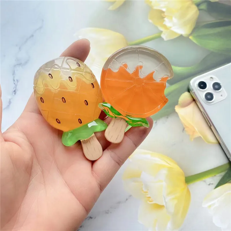 Factory Wholesale 3D Candy Color Ice Cream Grip Tok Korea Phone Holders Stand Socket Summer Fresh Bracket Foldable Phone Grip