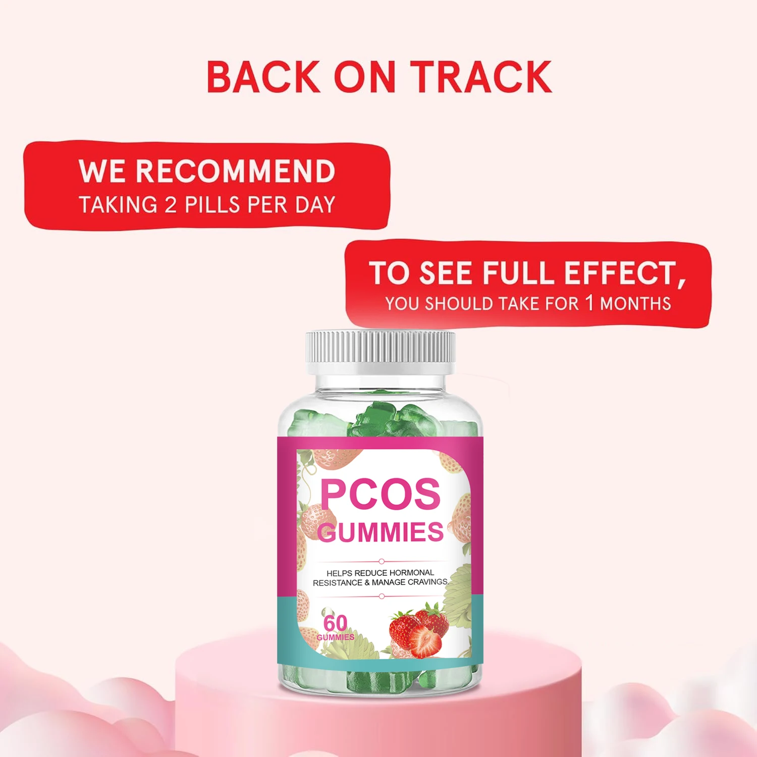 Factory Supply Private Label Natural Healthcare Wellness Support Pcos Gummies Vitamins Supplements For Women