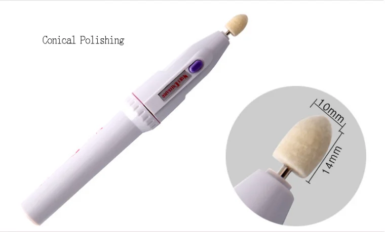 Professional 5bits/Set Polish Pedicure Tool Electric Pen Shaped Nail Polish Mill Machine Nail Art File Drill Pen