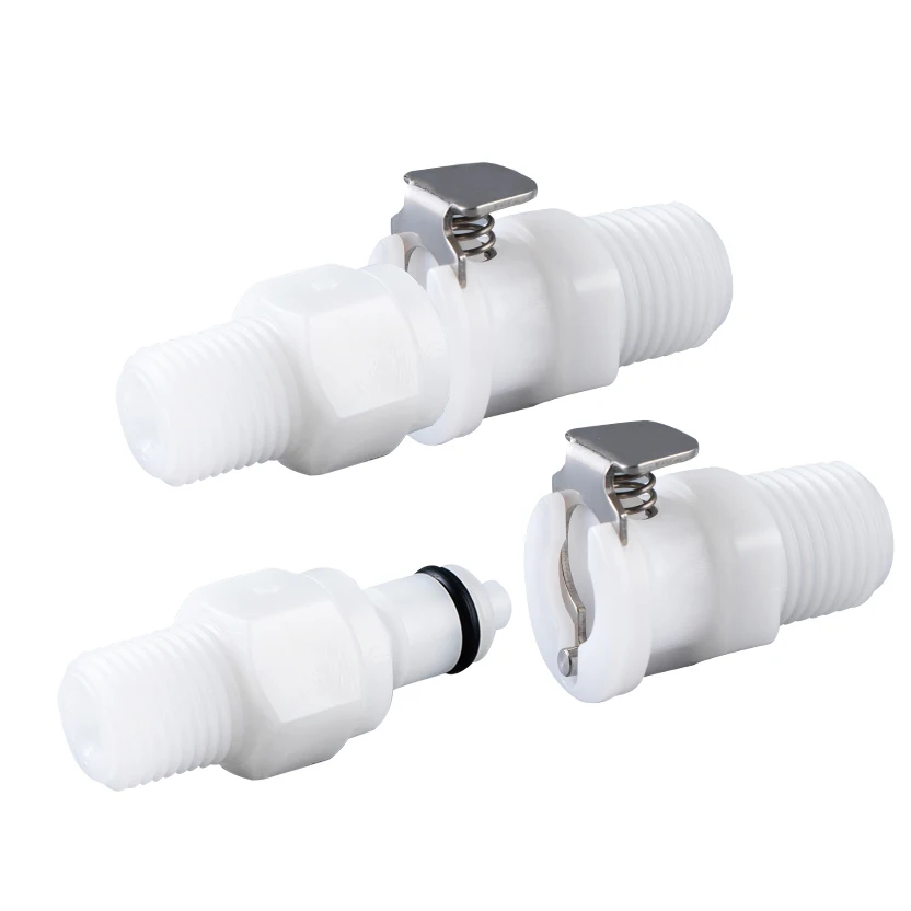 Pipe Thread 1/4 1/8 NPT CPC Plastic Plug Check Valve Insert Quick Release Connector Coupling Coupler for Liquid medical device