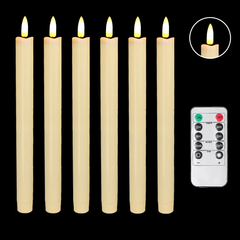 Simulated Christmas props glossy long pole wax cross-border remote control candle atmosphere light ornaments led candle
