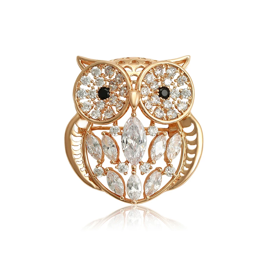 brooches-542 xuping New wholesale price Stylish A lot of zircon cute owl brooch jewelry for women