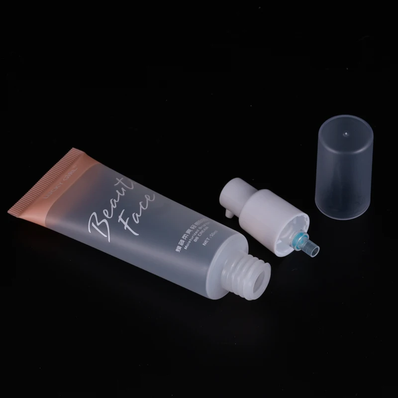 50g screen printing cosmetic packaging clear tube airless pump squeeze tube for bb cream skin care