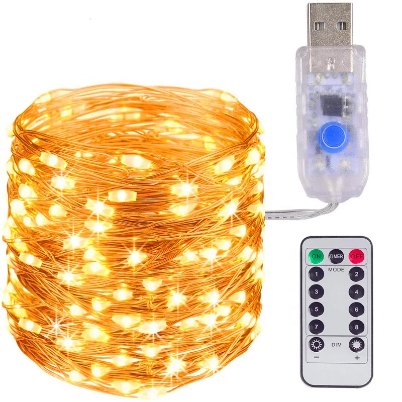 Usb Fairy String Lights With Remote Control Night Lamp Led Aro De Luz Vacancy Festival Christmas Decor Other Holiday Lighting