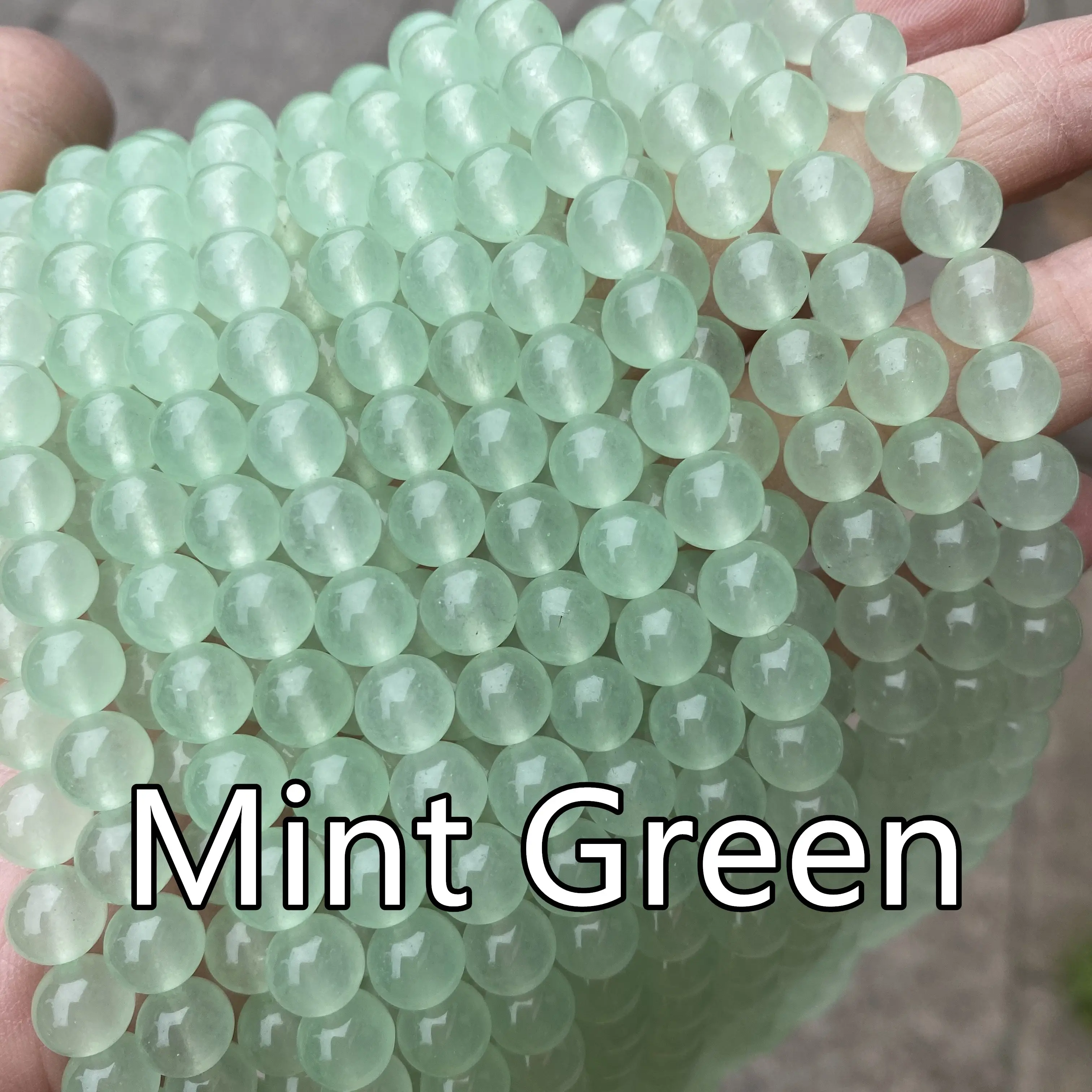 Natural Jade Beads in bulk Gemstone DIY Loose Round Malaysia Jade Assorted Green Jade Beads for Jewelry Making