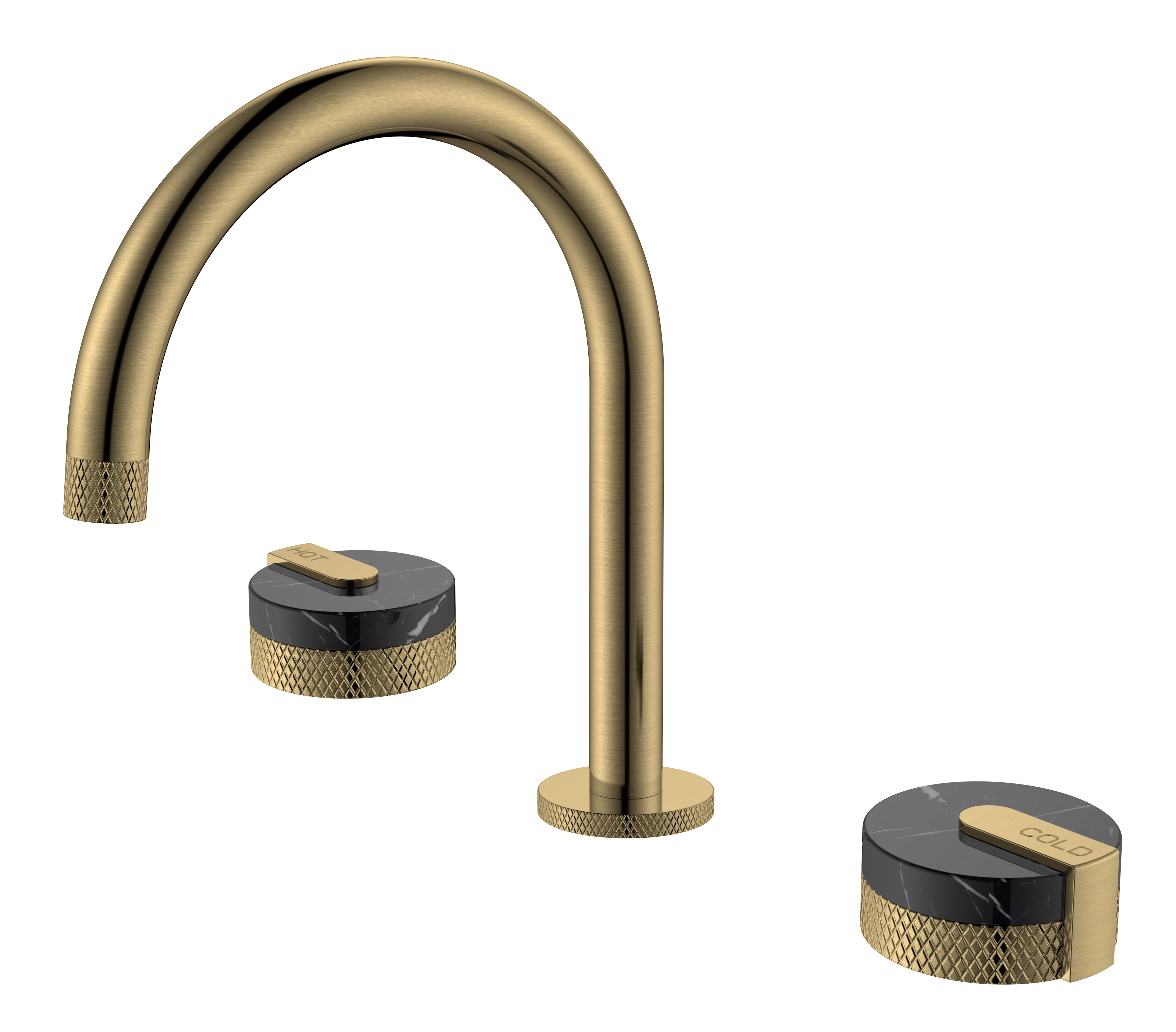 2022 North America Best-selling Watermark certification Natural Marble Handle Brushed Gold Mixer water tap sink basin faucet