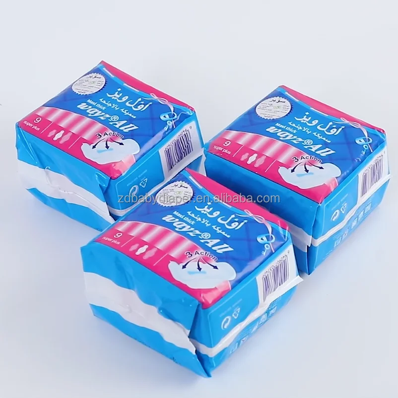 Breathable Disposable Cotton Ladies Sanitary napkin with Blue chip Hotsale in Sudan