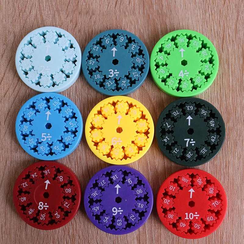 2024 New 9pcs Math Facts Fidget Spinners Toy Learning Add Subtract Multiplication Division Education Math Game Toys for Kids