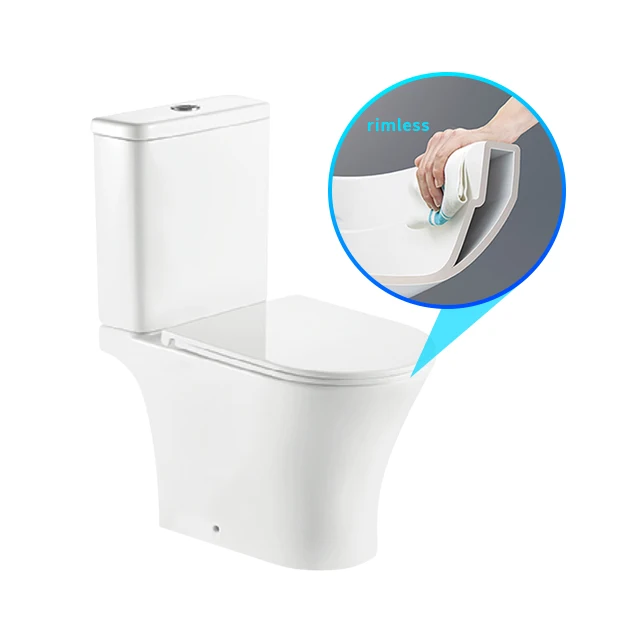 Rimless toilet two piece with CE certification hot sale in Europe and Australia
