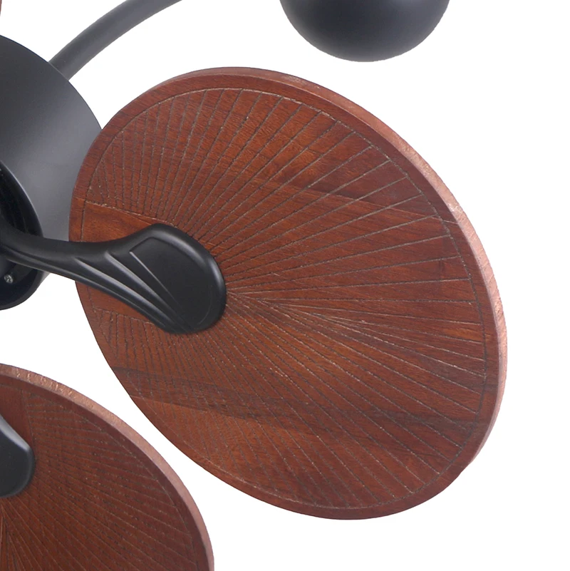 Luxury palm leaf design wall fan 4 pcs solid wooden blades fan energy saving ceiling fan with remote control