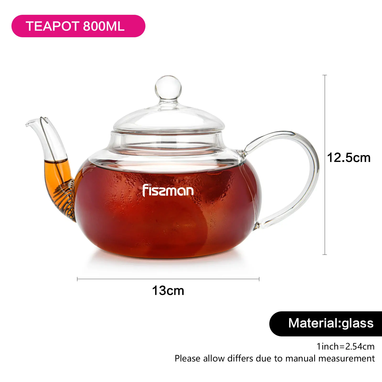 FISSMAN Tea Pot 800 ml with Steel Infuser
