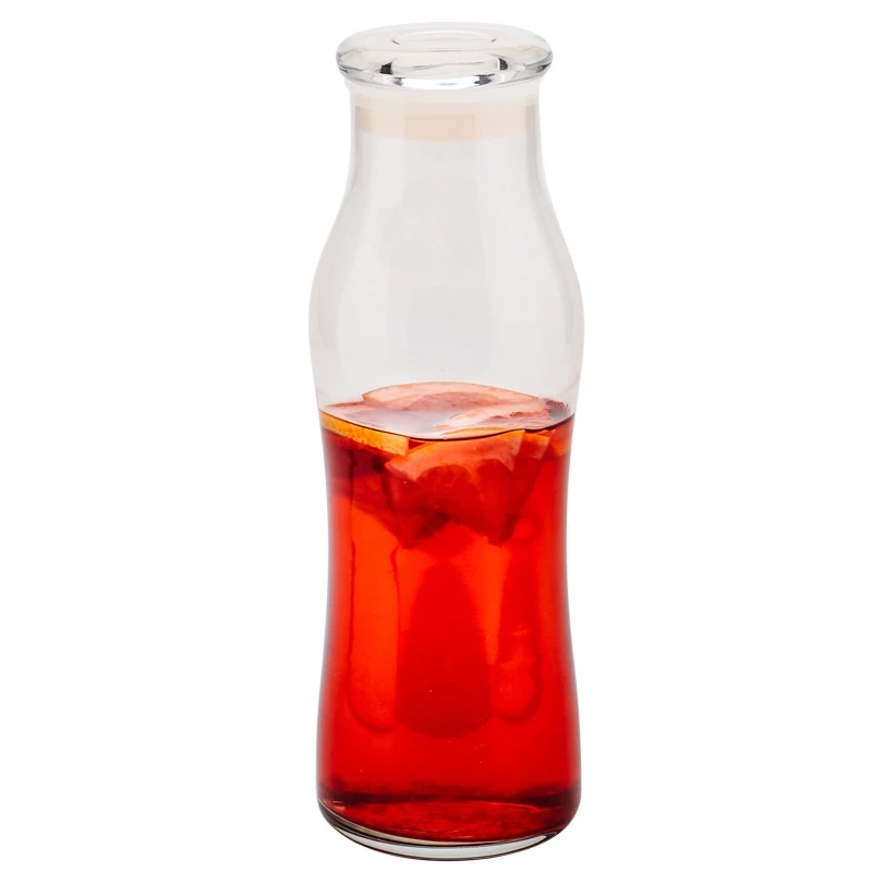 Hot Sale Products 550Ml Old Yogurt Bottle Glass High Temperature Milk Bottle With Lid