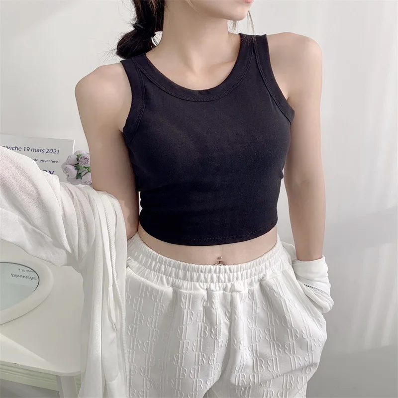 Dropshipping Products 2022 Wirefree Cotton Workout Bralettes Cami Bra Tank Tops With Pads