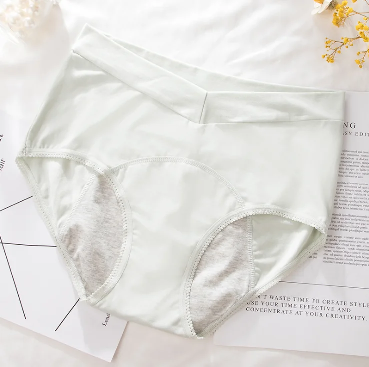 
Pure Color Ladies Cotton High Waist Comfortable Breathable Physiological Briefs panties 