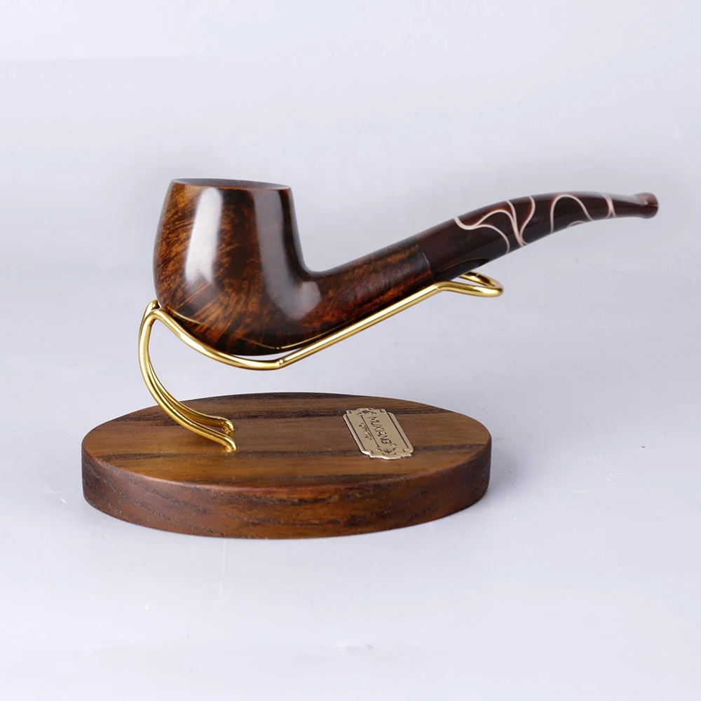 MUXIANG Быстрая отправка подставка для табачной трубки из натурального дерева одно сиденье держатель курительной деревянной Briar