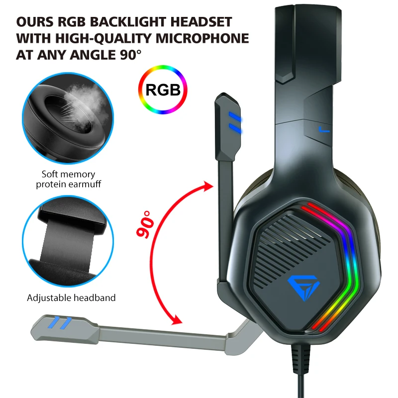 Gaming Mouse Pad Keyboard Headset Combos Membrane and Combo rainbow RGB