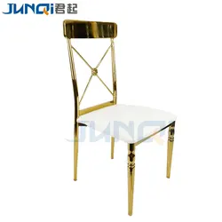 wholesale white plastic dining stackable resin chivari chair for wedding stainless steel rose gold chair