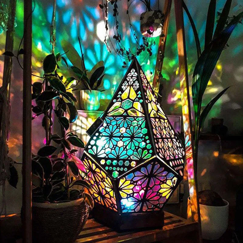 New Romantic Floor Projector Turkish Moroccan Lamp Colorful Floor Lamp Bohemian Light