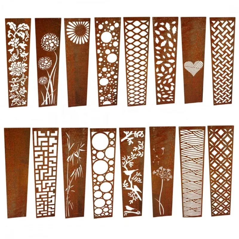 Corten steel villas rusty metal gates and Corten gates fence Outdoor privacy corten steel screen