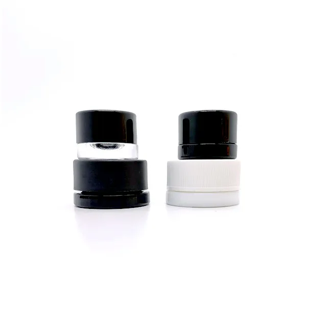 Luxury Black Square Cube Glass Jars 5ml Cosmetic Lip Balm Containers Premium Square Glass Jar