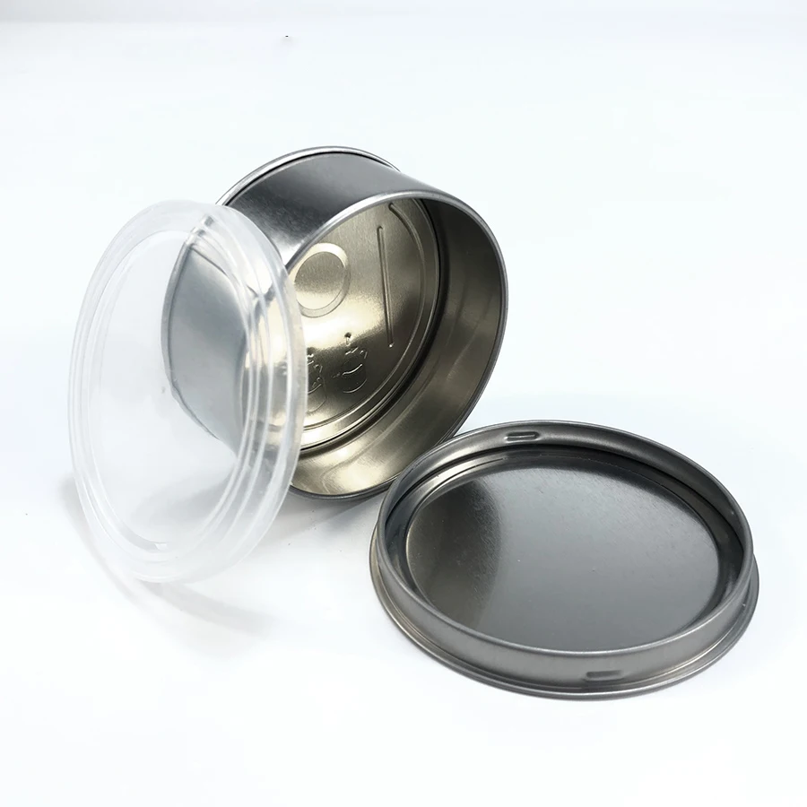 
HEMPACKA Custom Sticker Printing Weed Storage Tin Cans In Bulk With Plastic Lid 