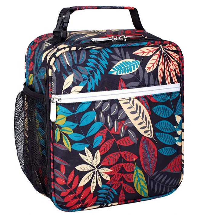 Custom color printed kids cooler lunch bag portable adjusted shoulder strap lunch bag insulated lunch bag for kids