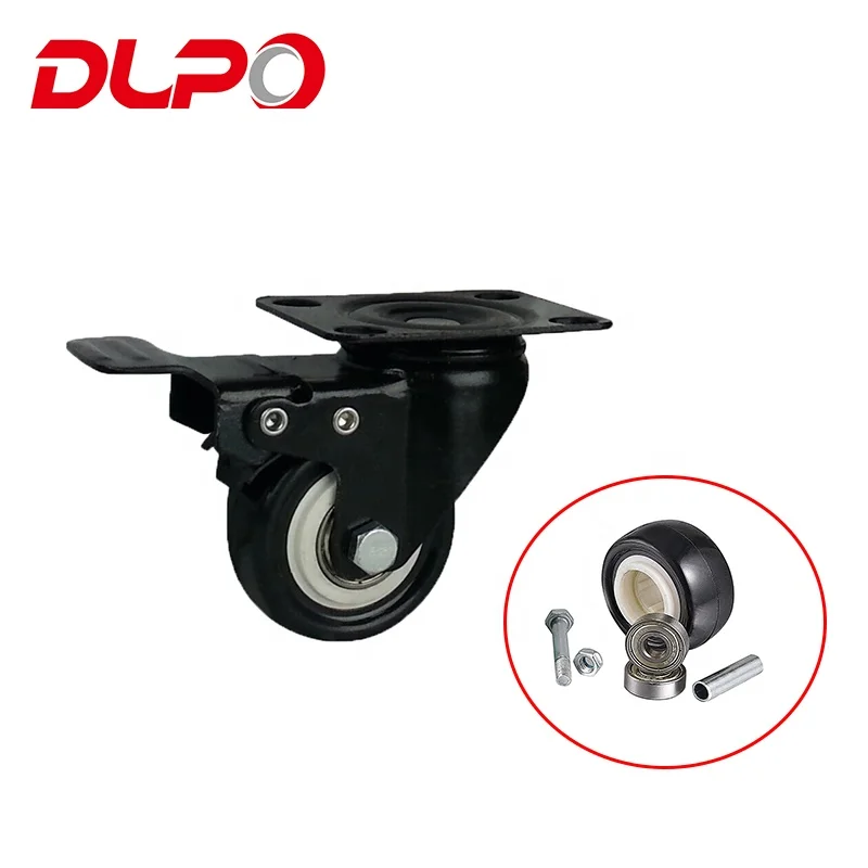 Dlpo Factory direct sale 2 inch caster, furniture wheel castor, PVC/PU/TPR office chair universal locking wheel