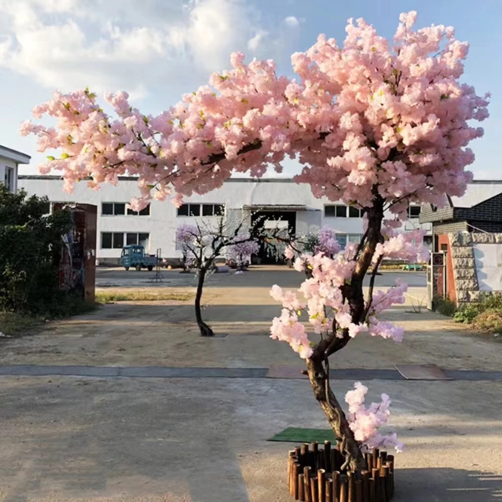 luxury tree Cherry blossom trees wholesale large outdoor bonsai  decoration gift artificial plant for hotel home