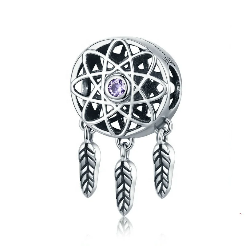 Custom fashion jewelry 925 sterling silver DIY dream catcher handmade charm bracelet for women girl gift