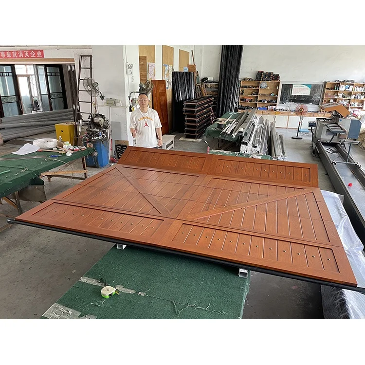 American red oak waterproof and crack resistant outdoor high-end villa solid wood garage door