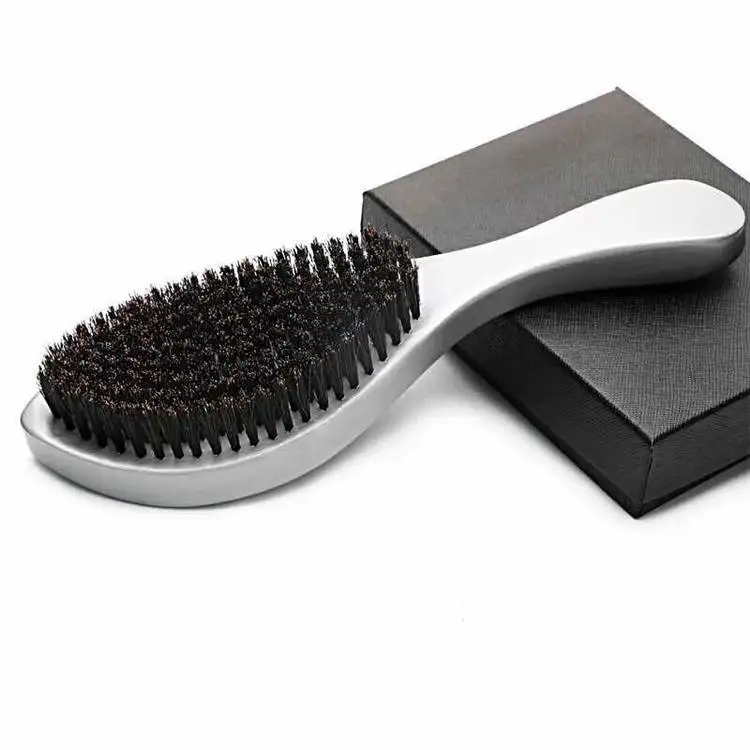 
Low MOQ custom logo hair beard brush hair wood curved comb with handle 