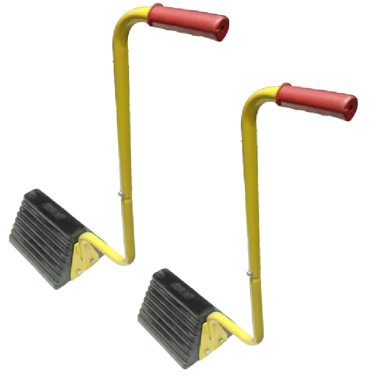 Strong duty Rubber Truck Wheel Chock With Safety Metal Handle for Trailer/Truck/Car/Bus/RV/Motorhome/Caravan