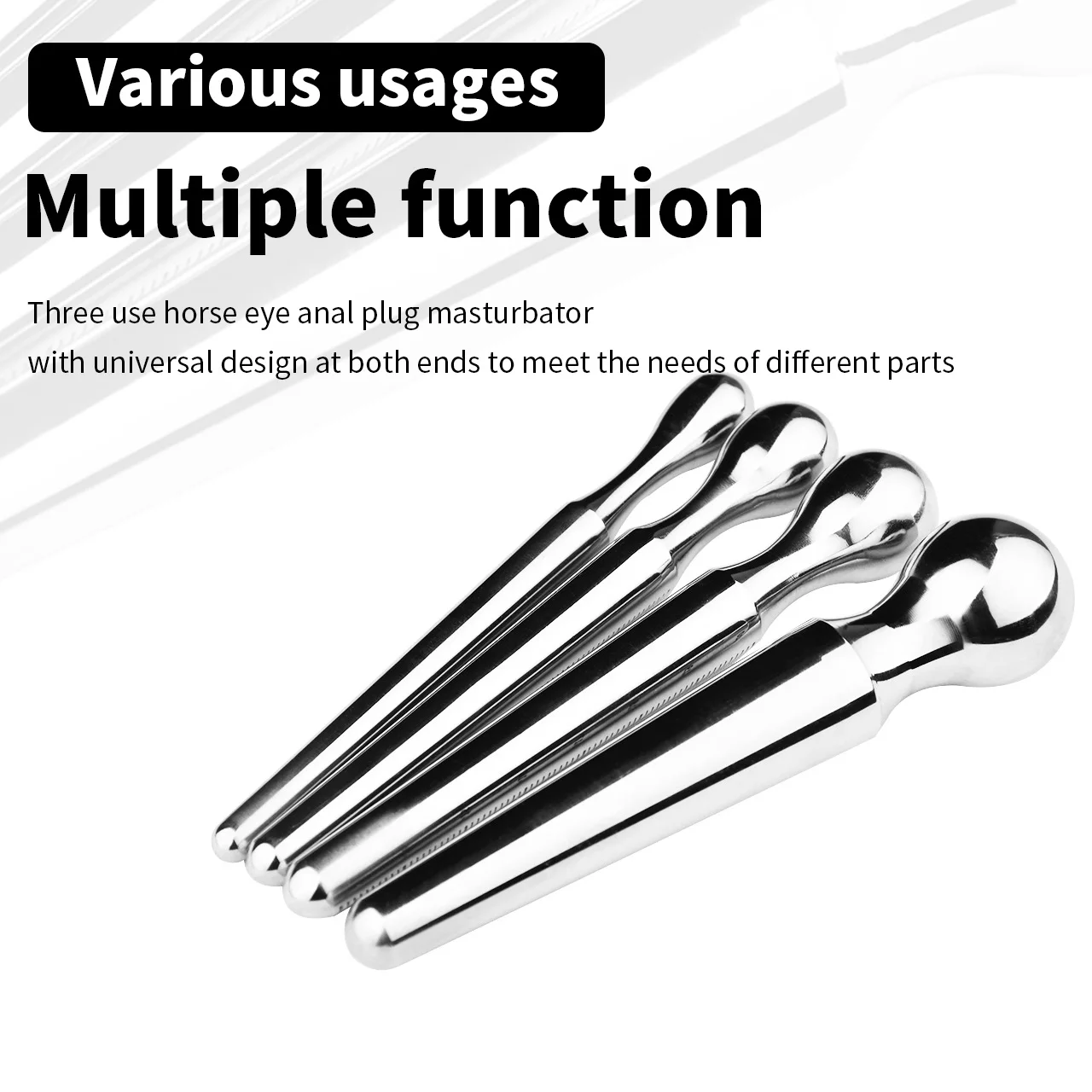 FRRK-178 Smooth Urethral Dilator with Multiple Width Sizes for Anal plug Urethral plug Metal Sounds Urethral male masturbator