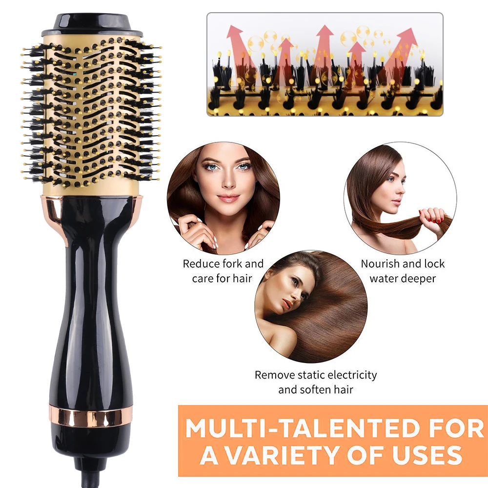 Salon Hot Air Blow Dryer Brush Professional Straightener Comb Electric One Step  Hair Dryer Brush  3 in 1 hot air brush
