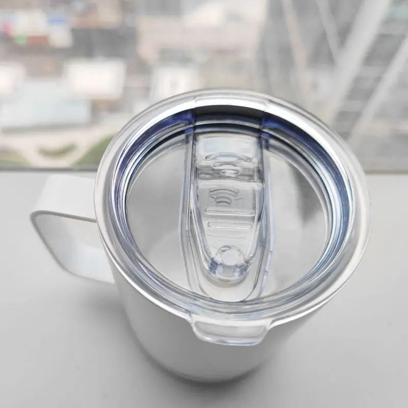 US warehouse free shipping12oz coffee beer camping sublimation straight tumbler mugs with Handle and Lid