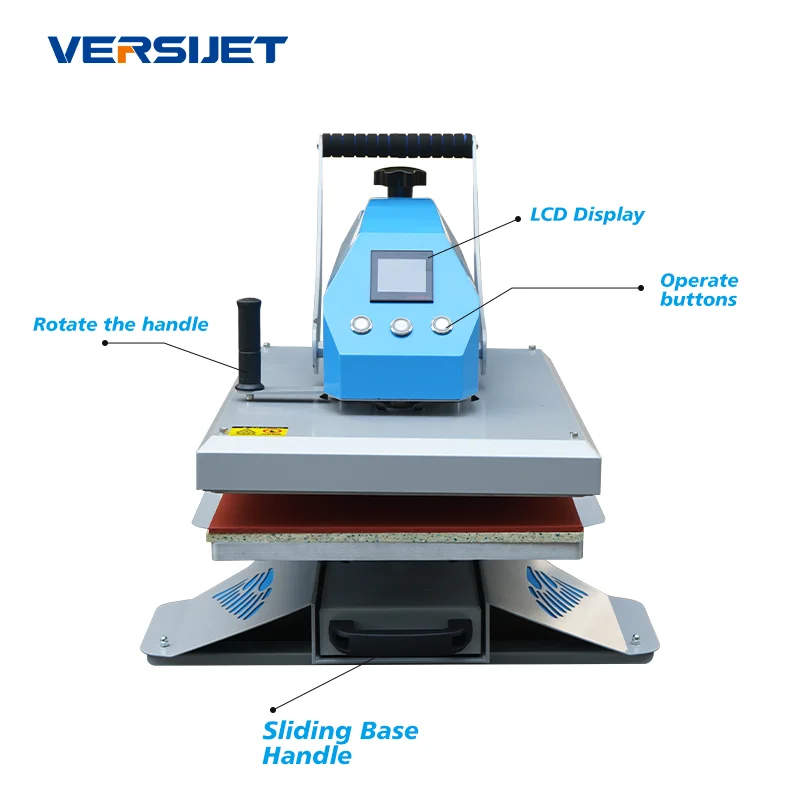 Versijet Flatbed Screen Printer New Style Single Station Manual Inkjet Large Format T Shirt Sublimation Heat Press Machine