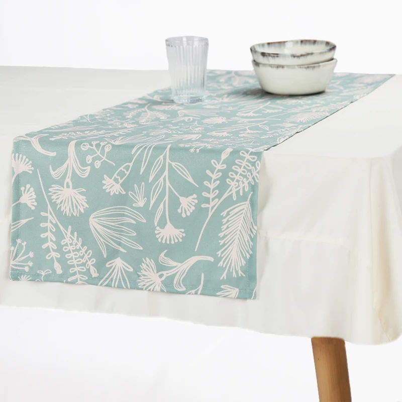 Wholesale Rustic Style Cotton Christmas Wedding Table Runners and Placemat Set for Wedding