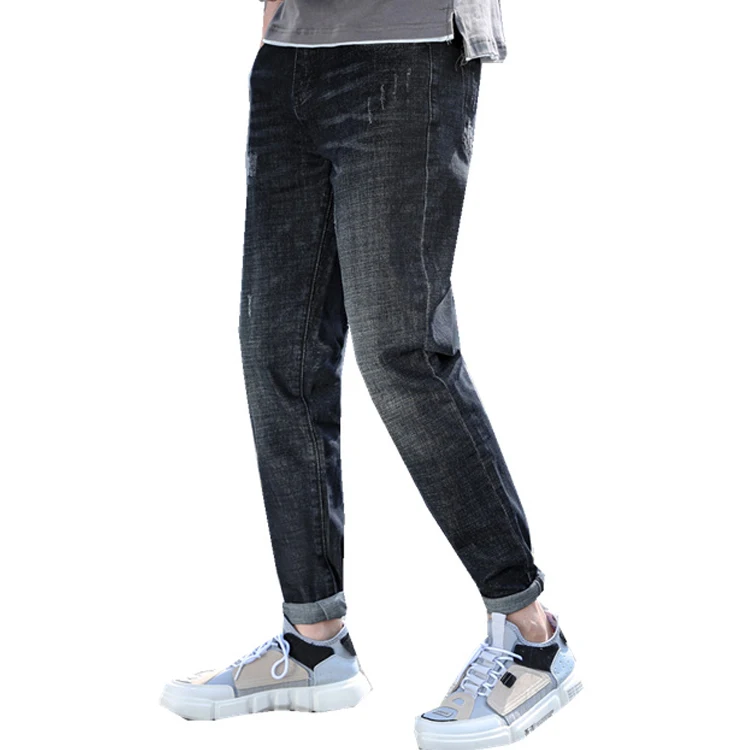 
Guangdong China made Custom mens spray frayed on belt jeans 