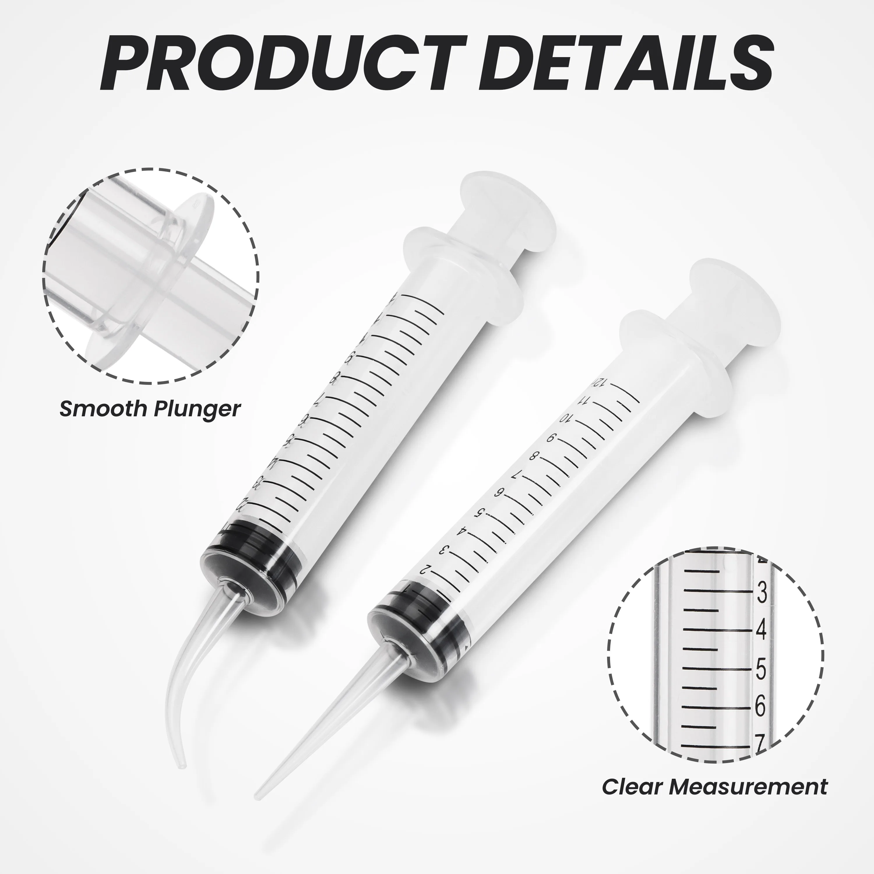 WEGO Dental Syringe Disposable Medical Plastic Sterile 1ml 2ml 3ml 5ml 6ml 10ml With Needle Curved Tip Cap For Baby Kid Baby OEM