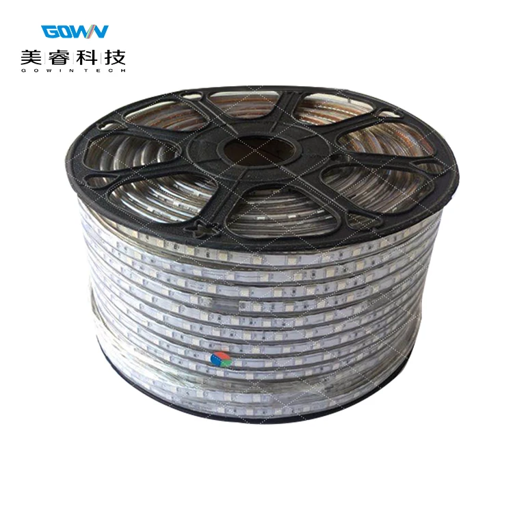 AC110V 220V SMD5050 RGB LED Strips 48LED/M With IC Included IP67 IP68 Waterproof For Landscape