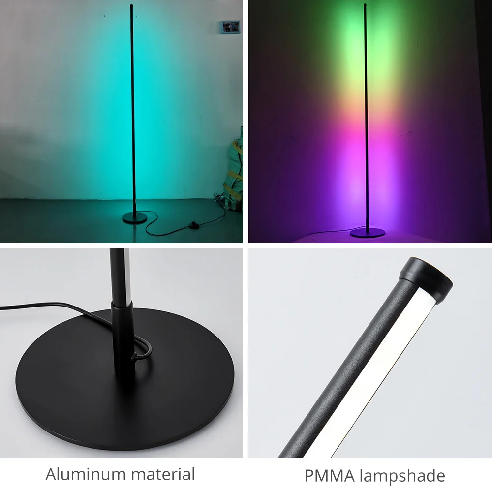 Dropshipping Nordic Modern Remote Controlled LED Light RGB Tripod Corner Floor Lamp For Living Room