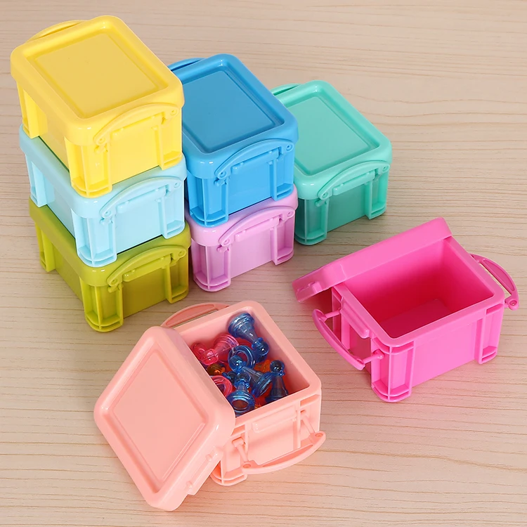 SUNSHING Small Desktop Storage Box Mini Office Supplies Organizer Portable Plastic Container Household Sewing Kit Box With Lock