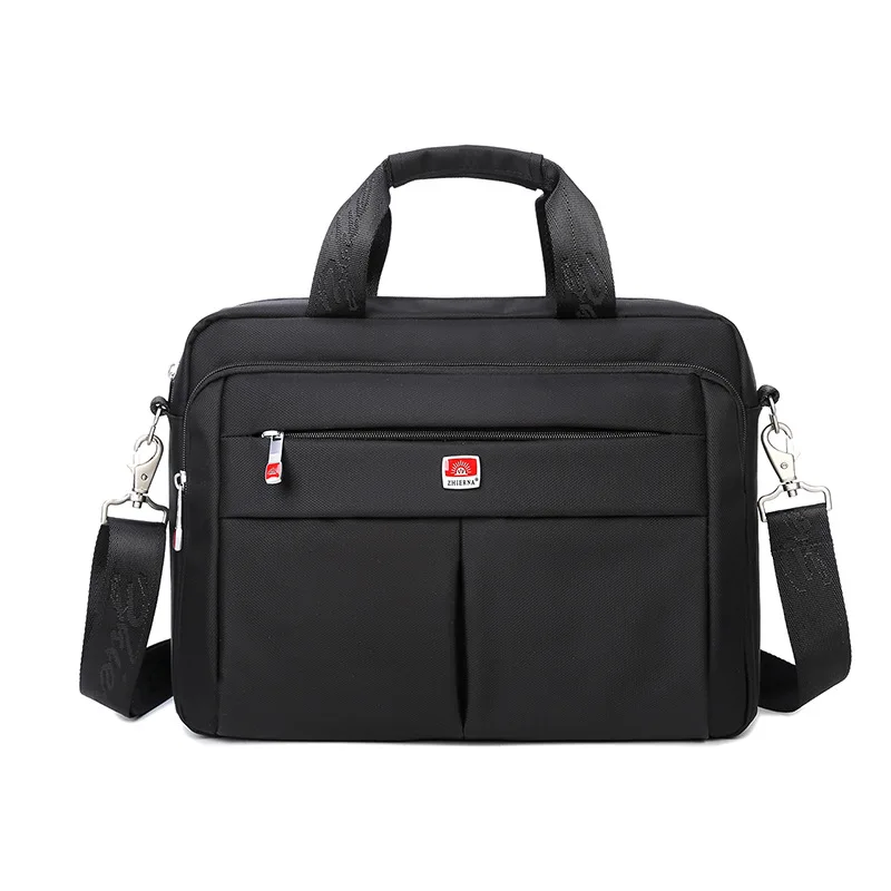 Luxury Black oxford waterproof shockproof computer Briefcase Mens Business Shoulder Laptop Bag