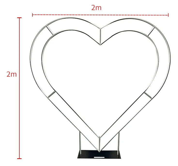 Wedding red heart-shaped flower stage background party decoration floral arrangement heart-shaped frame arch decoration flowers