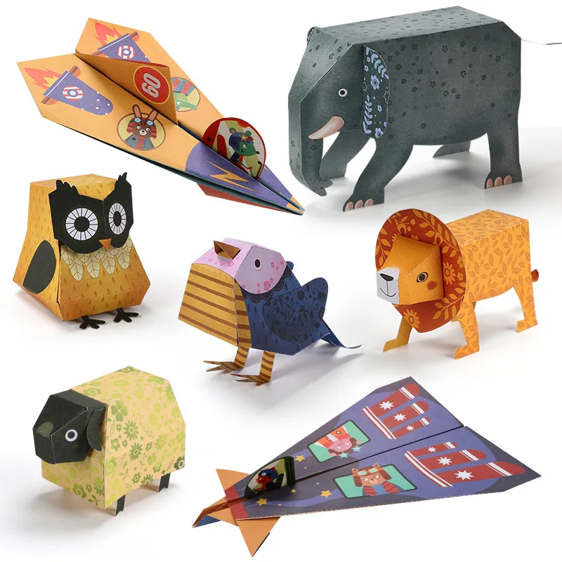CL321 Early Education Handmade Animal Origami 3d Animal Origami For Children Diy Interactive Origami Puzzle Toys