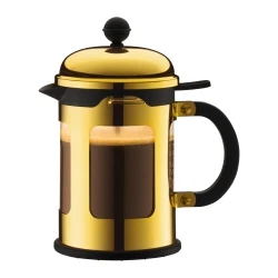 Кофеварка Bodum Chambord с французским прессом 3/4/8 чашек термостойкая из нержавеющей стали золотого цвета постоянным фильтром