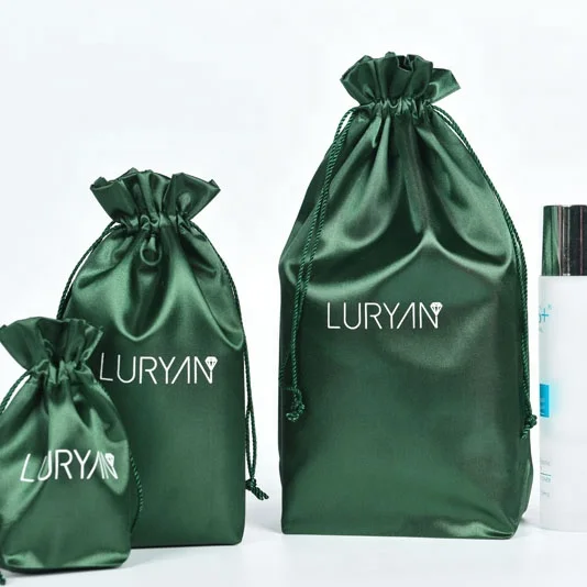 Custom satin bags wholesale satin pouch bag storage packaging dust satin drawstring bag
