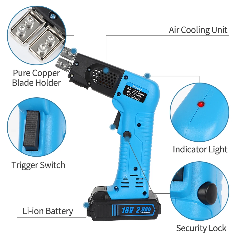 Air-cooling Cordless Handheld Hot Knife Foam Cutter