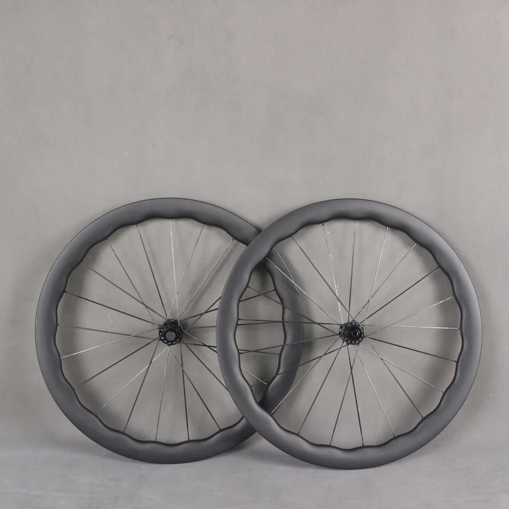 Road carbon spokes wheelset  Wave 50X28mm Carbon Wheelset Disc Brake Gravel Carbon Spoke 1337g Ratchet 54T Road Bike Wheels
