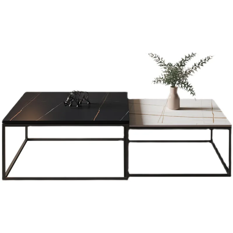 Brief Modern Center Table Designer Gray Top Living Room Tea Table Square Wood Coffee Table For Sale